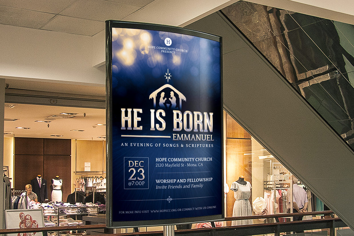 Emmanuel Christmas Flyer Poster, a Flyer Template by Godserv Designs (Photo 4 of 5)