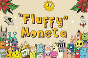 Fluffy Monsta - Cute Doodle Font, a Font by Graphiqa Studio (Thumbnail 1 of 11)