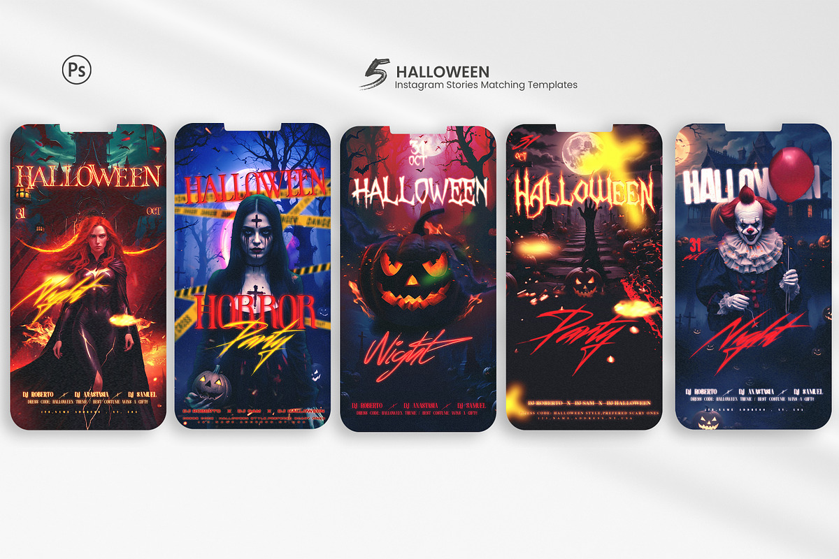 5 Halloween Instagram Banners PSD, a Social Media Template by Ronita Shkodra (Photo 2 of 3)