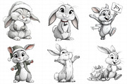 Christmas Bunny Clipart, an Illustration by Daily.Designs (Thumbnail 5 of 5)