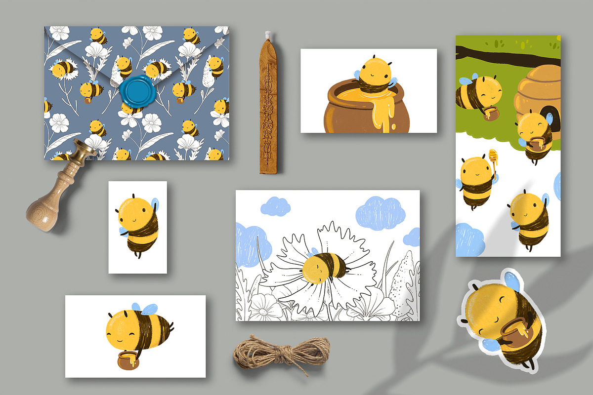 Cute Honey Bee Clipart, a Food Illustration by LukaJreym (Photo 10 of 10)