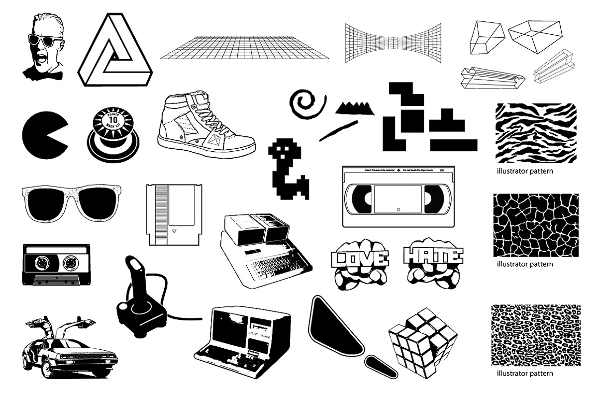 The 80s Vector Pack, an Illustration by Go Media's Arsenal