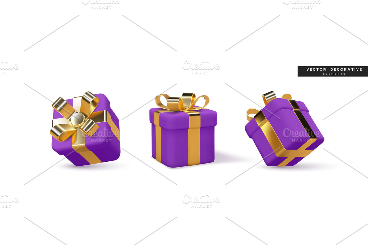 Blue Gift Boxes with Golden Ribbons, an Object Illustration by Liudmyla Matviiets