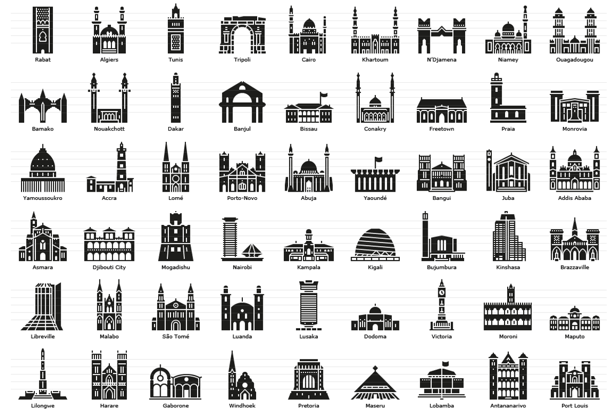 African Capitals - Landmark Icons, an Icon by Jozsef Balazs-Hegedus (Photo 3 of 6)