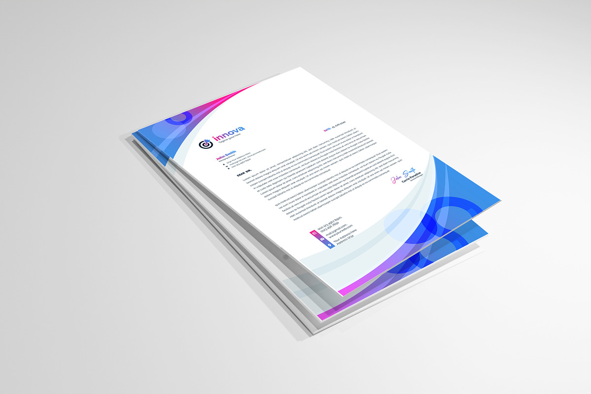 Colourful business letterhead, a Stationery Template by mdmijanur0187 (Photo 7 of 8)