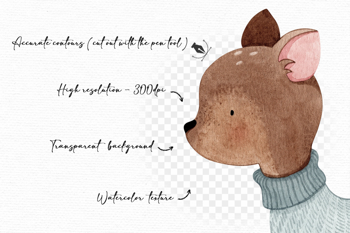Winter Woodland animals clipart, an Illustration by Gau Silva Studio (Photo 3 of 4)