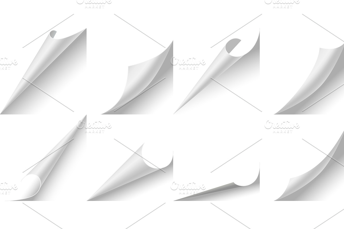 Curled paper corners. Curve, an Object Illustration by Things for designers