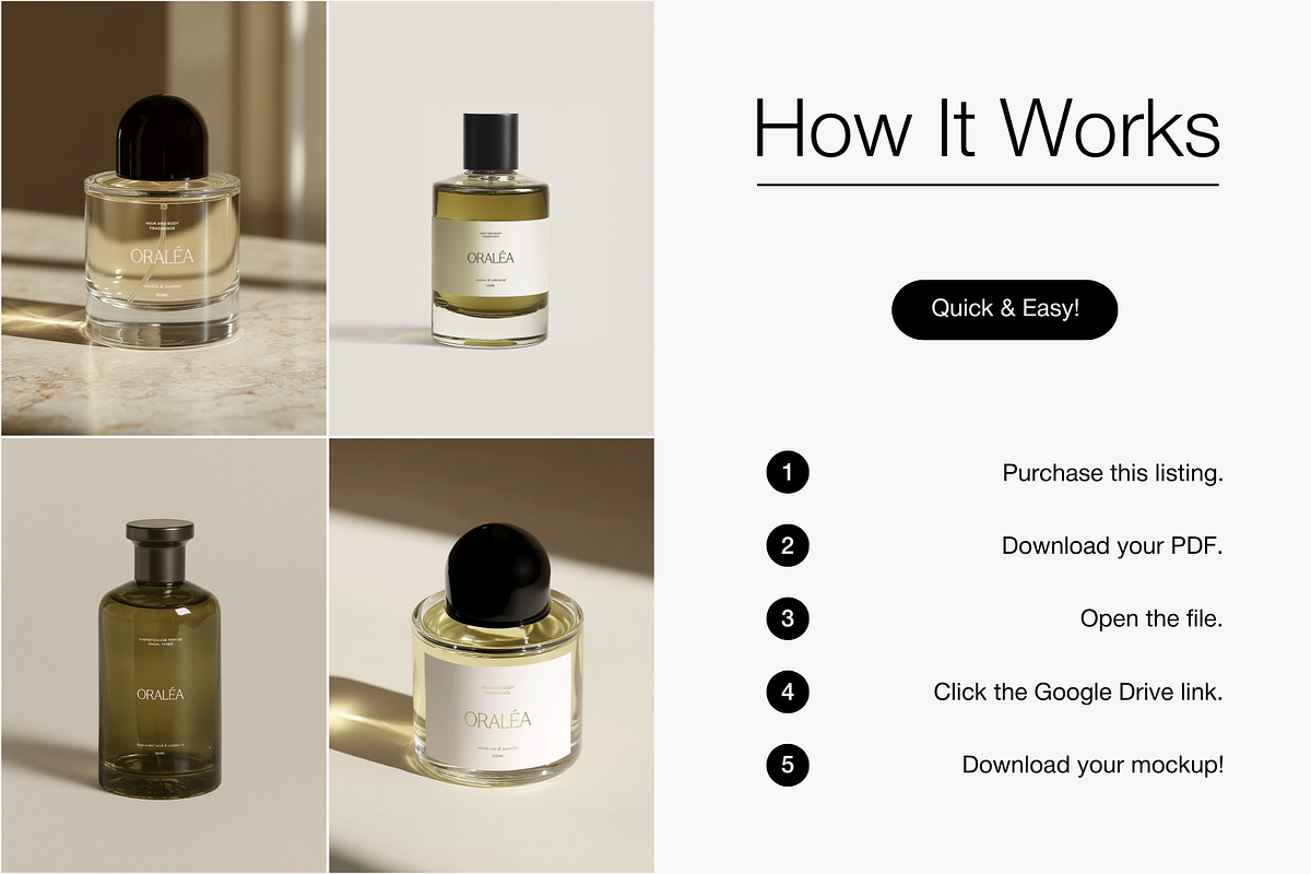 4 Fragrance Bottle Mockup Set, a Packaging Mockup by Digital Asset Co (Photo 7 of 7)