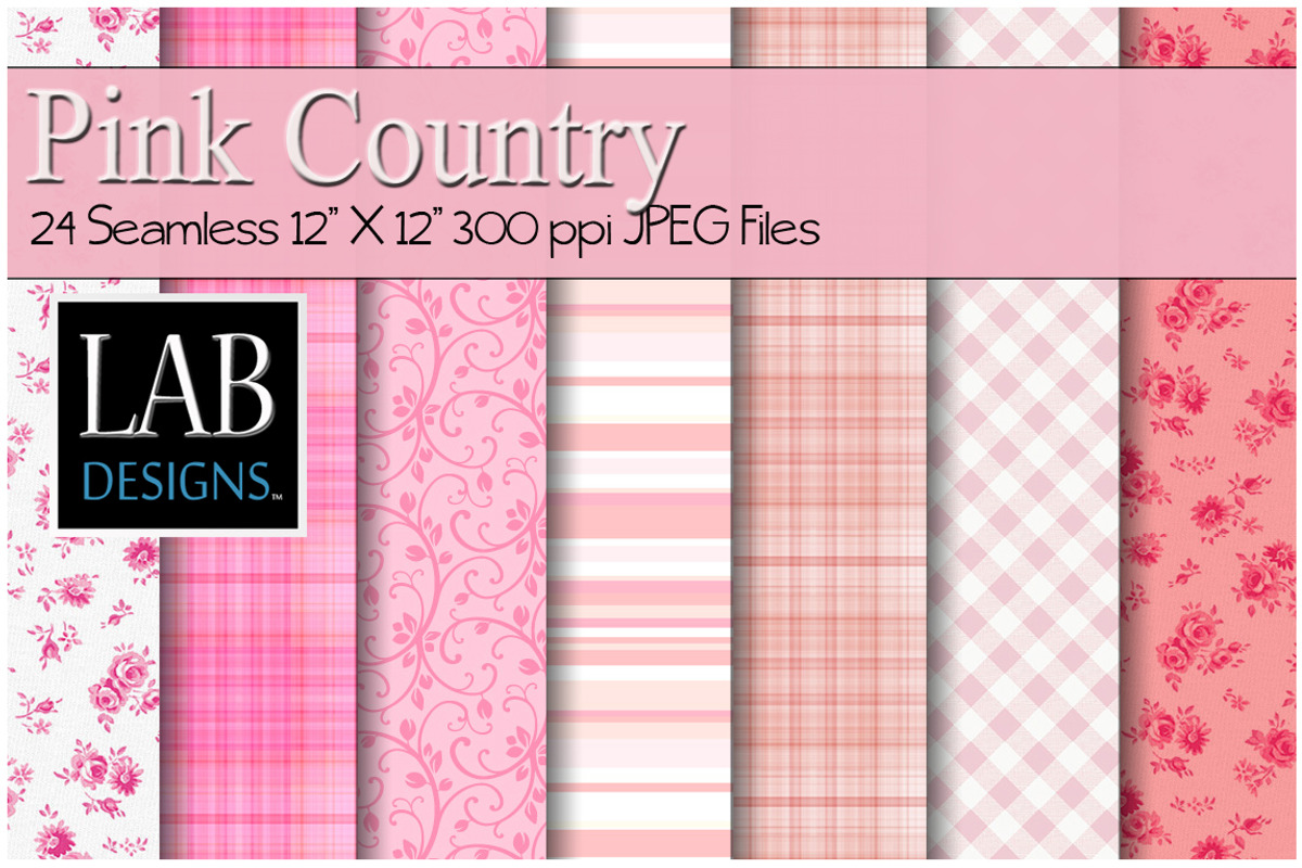 24 Seamless Pink Country Textures, a Texture Graphic by Lab Designs