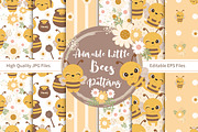 Adorable Little Bees Patterns, a Pattern Graphic by DrawStudio1988 (Thumbnail 2 of 11)