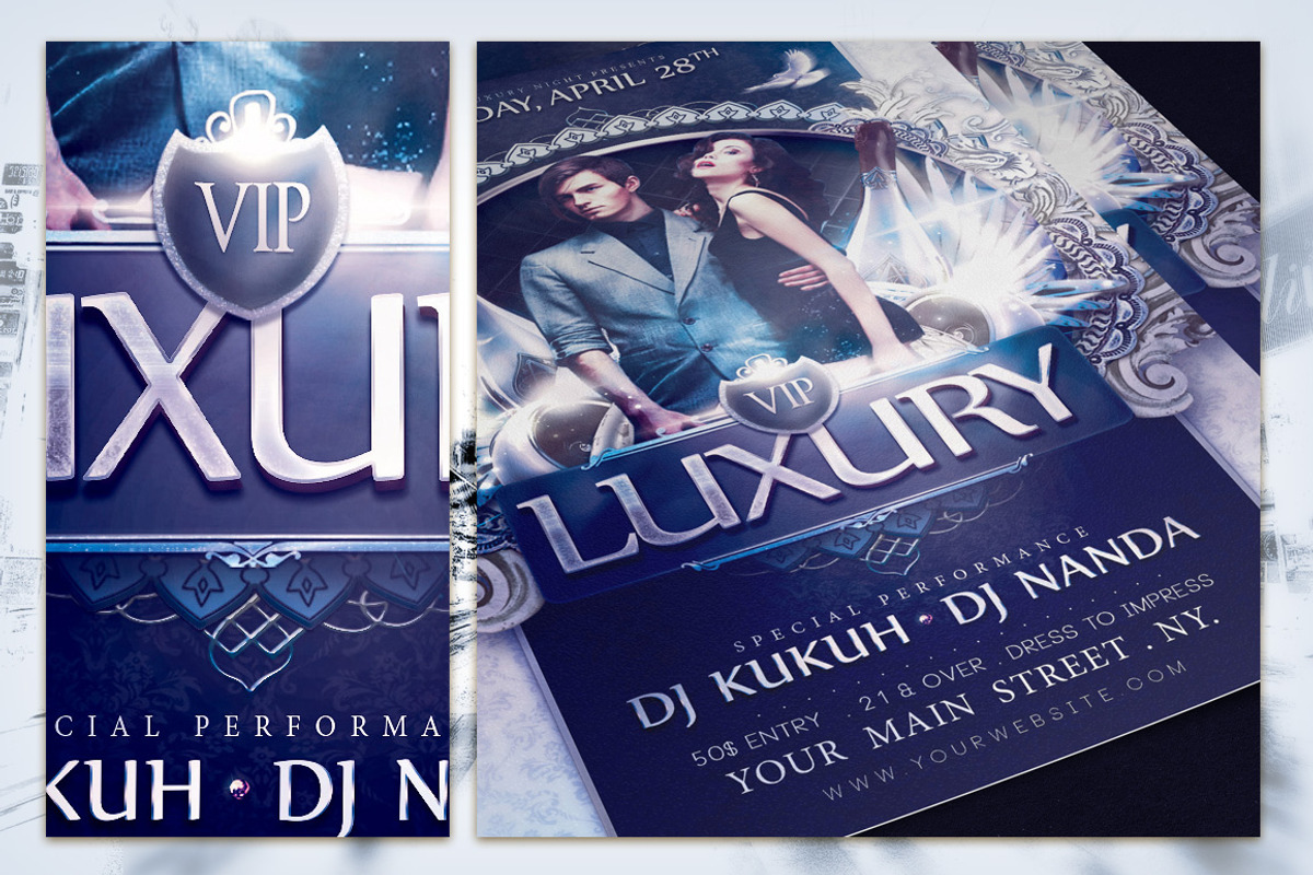 VIP Luxury Night Flyer Template, a Flyer Template by InTheSky15