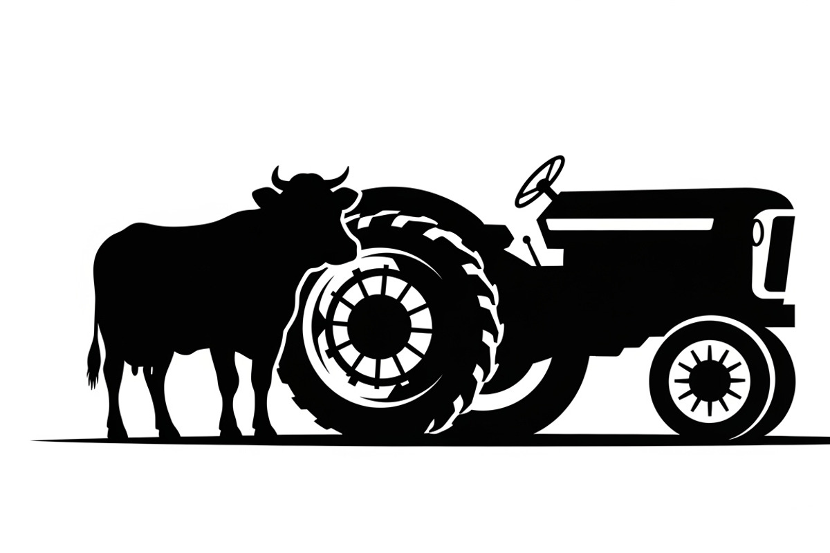 Rustic farm tractor and cow design, an Illustration by Amazin_art (Photo 10 of 30)