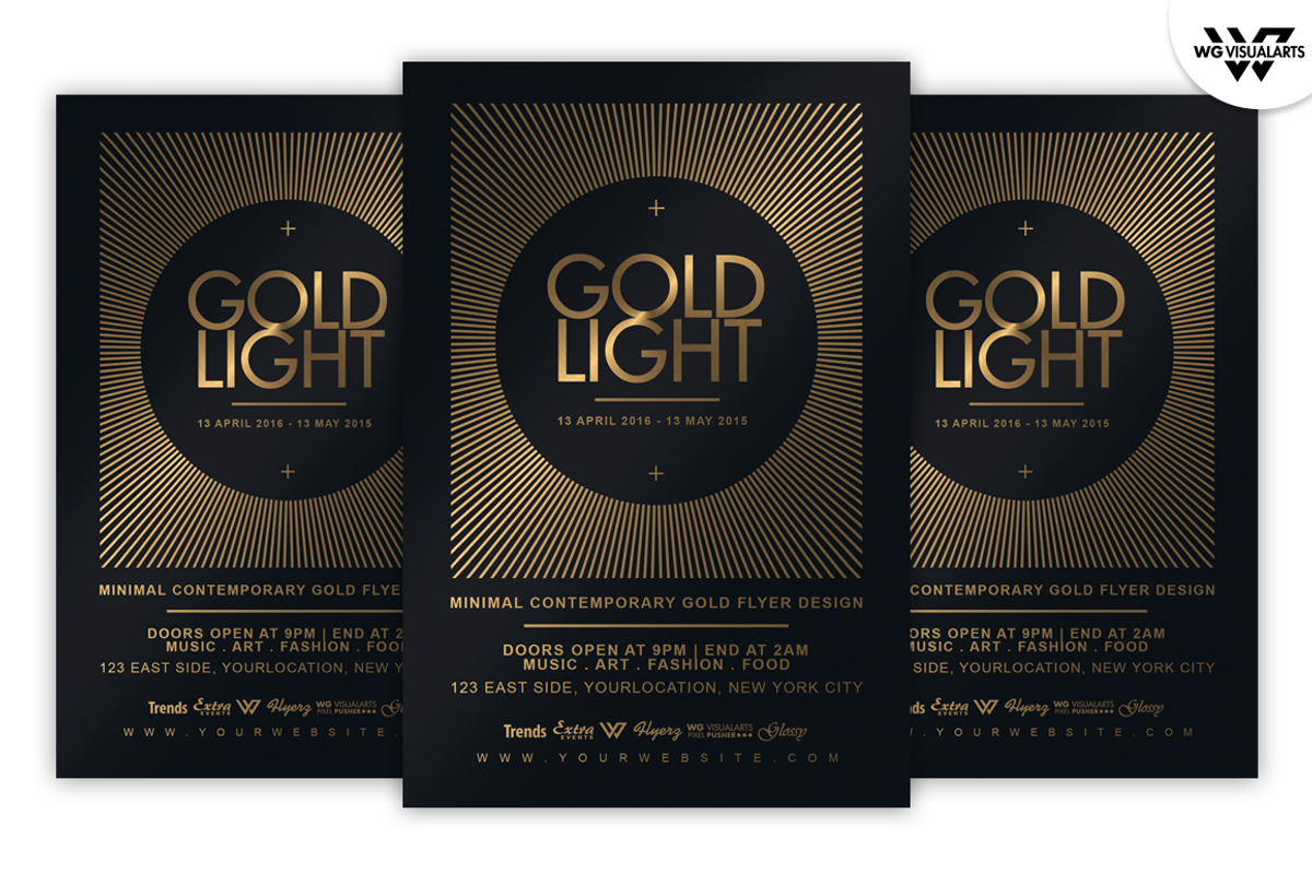 GOLD SUN Minimal Flyer Template, a Flyer Template by WG DESIGN ...