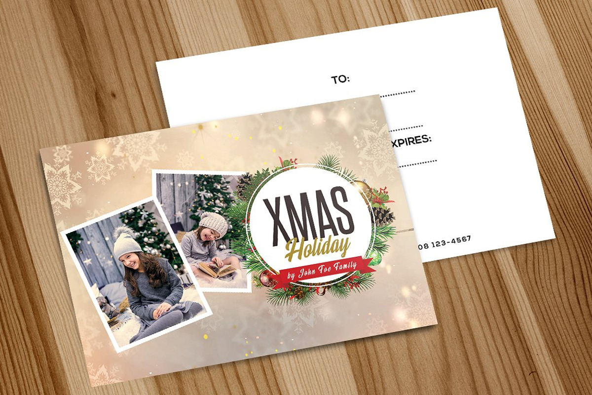 CHRISTMAS POSTCARDS - BUNDLE 75% OFF, a Card Template by PixelsDesign (Photo 6 of 8)