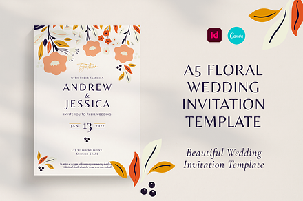 Modern Wedding Invitation Template, an Invitation Template by Design By Score