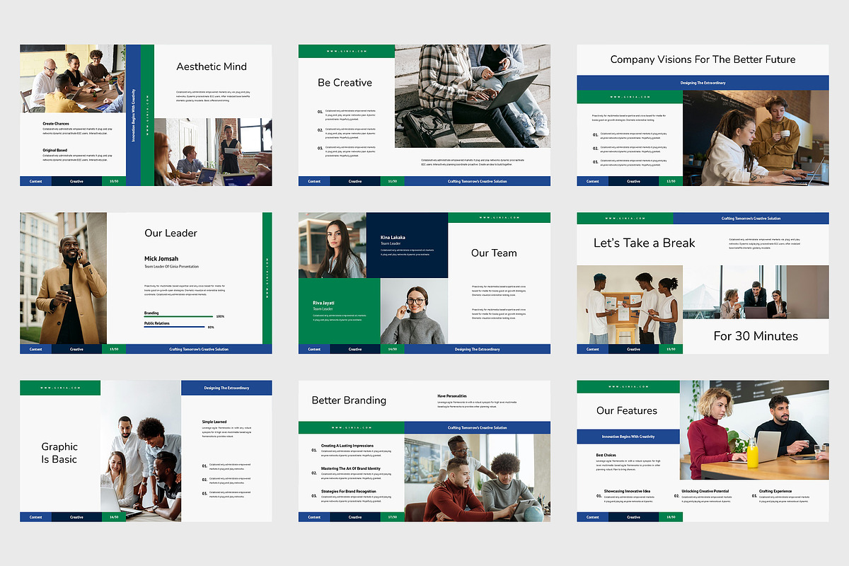 Ginia : Creative Business Powerpoint, a Presentation Template by Punkl Camp (Photo 3 of 9)