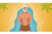 sexy man summer background, a Person Illustration by foxndeer (Thumbnail 2 of 4)