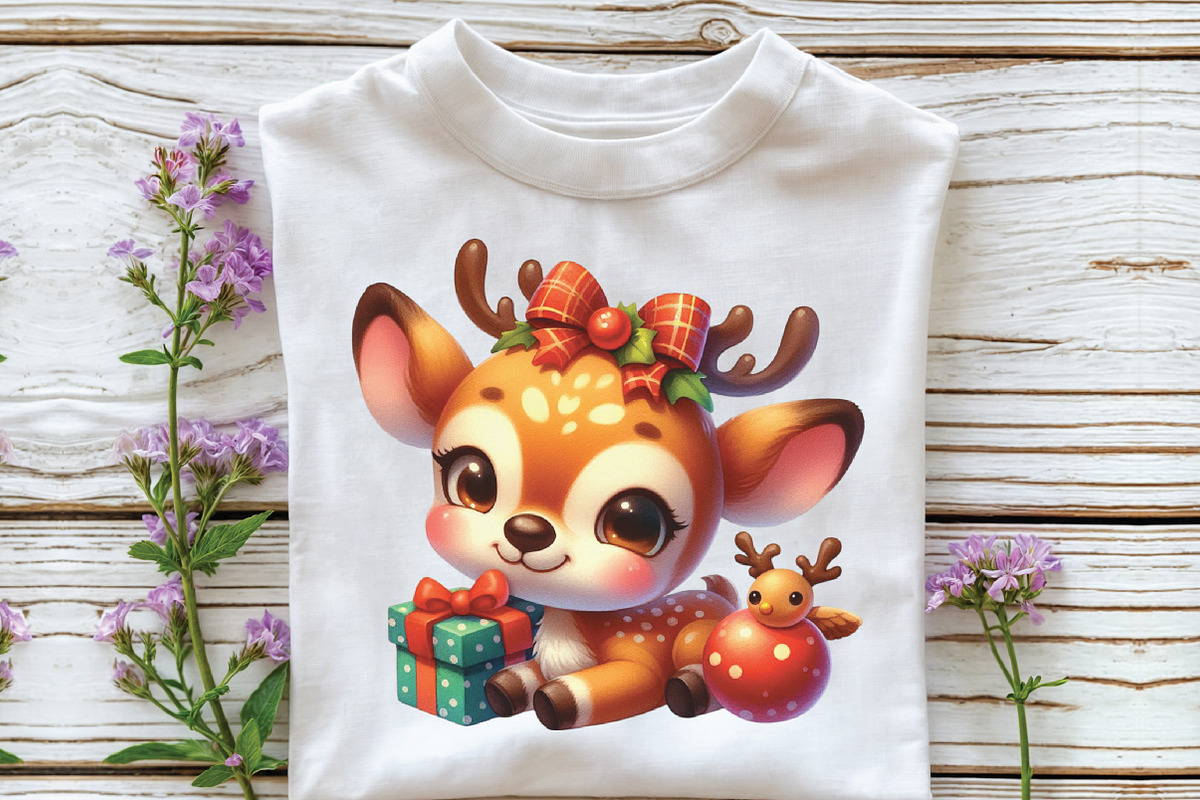 Watercolor Funny Baby Deer Clipart, an Illustration by CraftArtStudio (Photo 3 of 6)