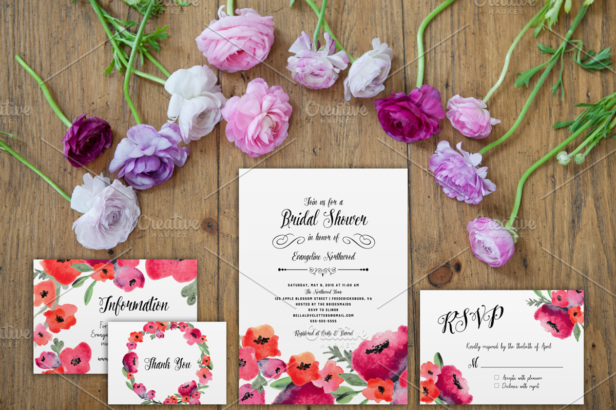 Watercolor Flower Blossoms Clipart, an Illustration by Emerald & Ivy Studios (Photo 4 of 4)