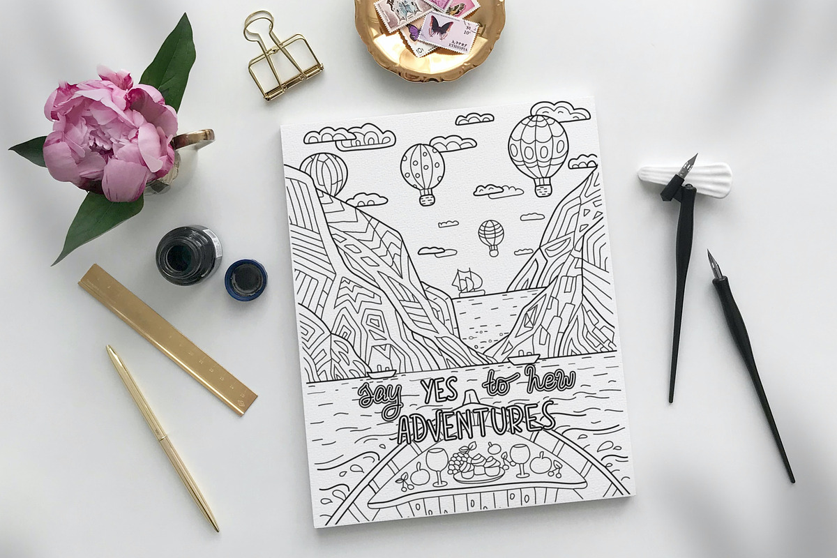 Coloring Pages Inspirational quotes, an Illustration by ChristinaDesigns (Photo 3 of 7)