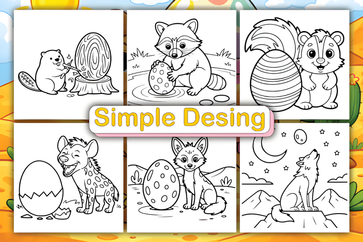 Animals Easter Eggs Coloring Book, a Seasonal Illustration by Ink Gallery (Photo 3 of 4)