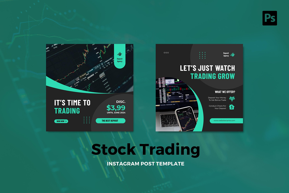 Stock Trading Instagram Post, a Social Media Template by CavenArt (Photo 2 of 5)