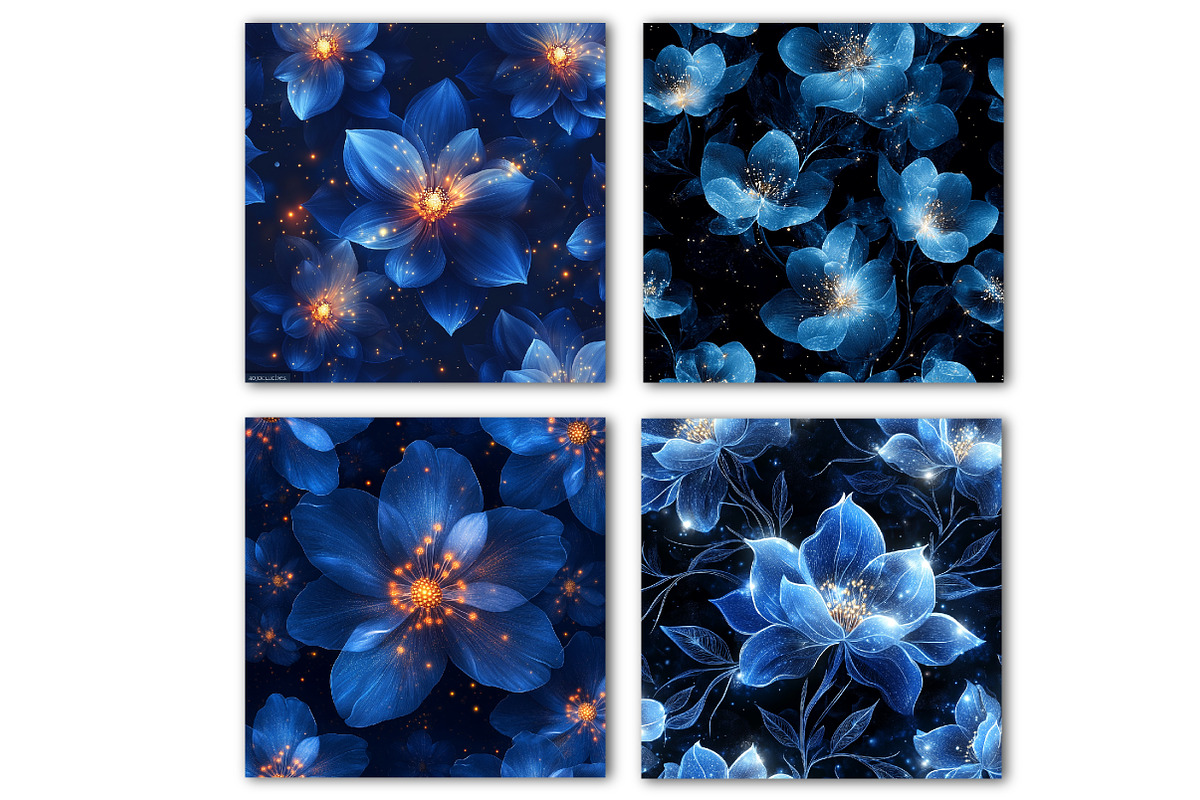 Luminous Floral Seamless Patterns, a Texture Illustration by Dream Creation (Photo 6 of 6)