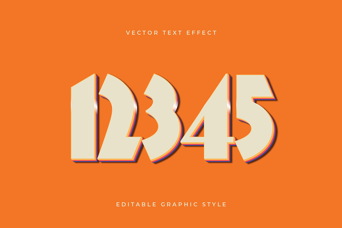 Retro Bold Geometric Text Effect preview 2