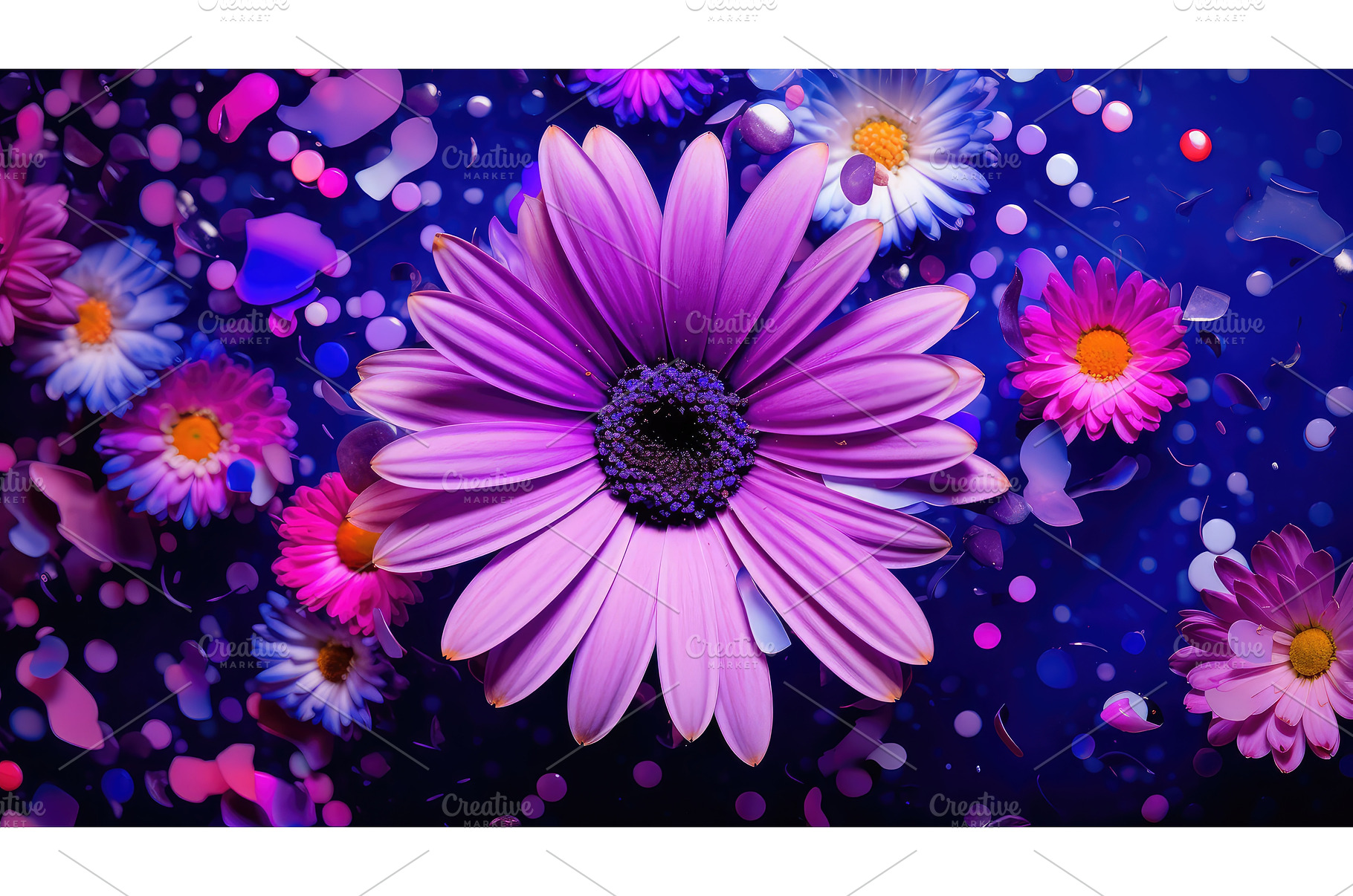 arrangement purple daisy ai, a Nature Photo by pikepicture