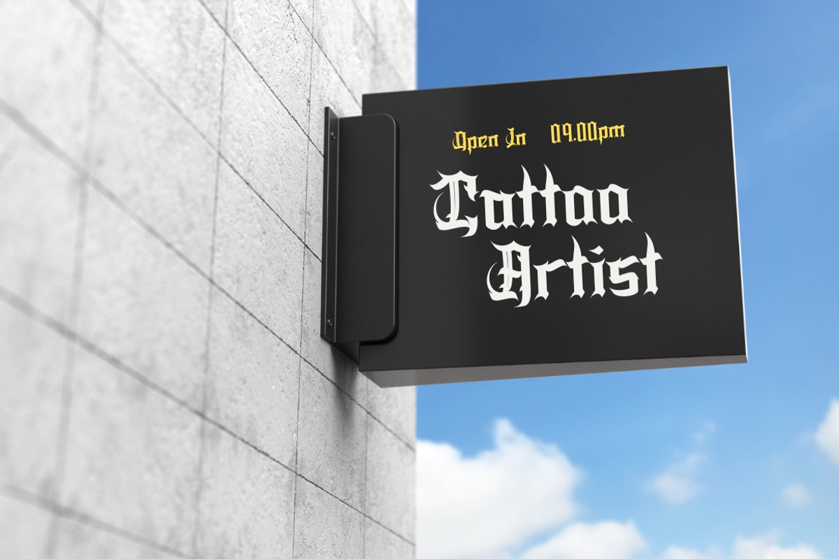 Tattos Wishe - Classic Blackletter, a Blackletter Font by Dhabee (Photo 14 of 18)