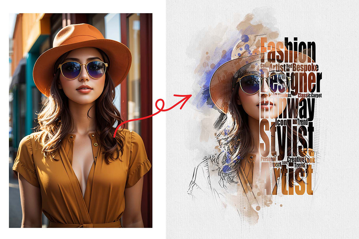 Typography Portrait Artistic Effect, an Action Add-On by MRI STUDIO (Photo 3 of 28)