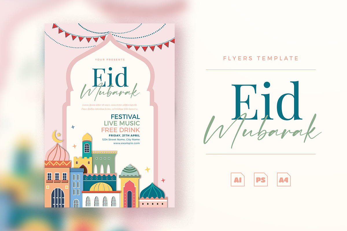 Eid Mubarak Flyer, a Flyer Template by Esui Studio (Photo 1 of 2)
