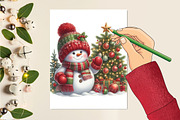 Christmas Cute Snowman Sublimation, a Seasonal Illustration by Craft Nest (Thumbnail 2 of 4)