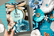 Blue flowers collection, a Background Graphic by MONO KEY STUDIO (Thumbnail 3 of 8)