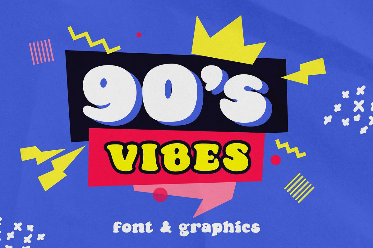 Nineties Vibes font & graphics, a Font by kaer_shop (Photo 1 of 10)