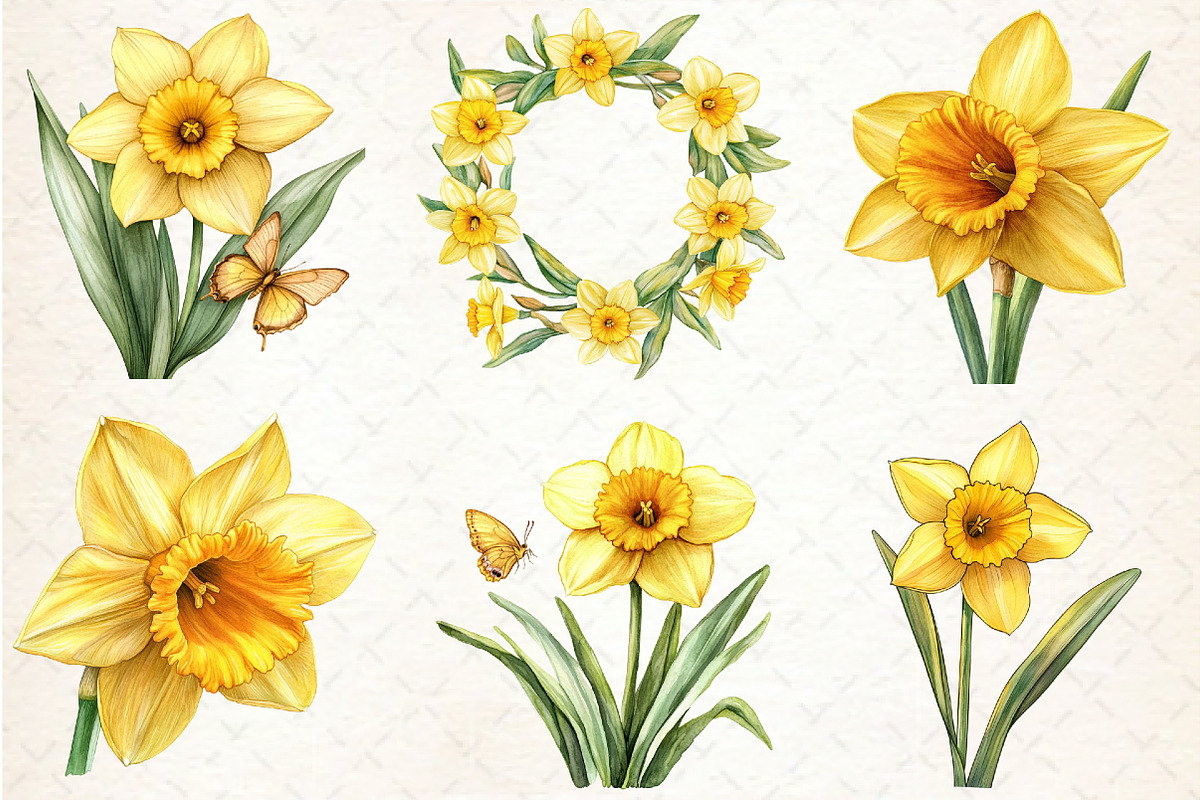 Daffodil Flower Bloom Clipart, an Illustration by Rose Art (Photo 4 of 6)