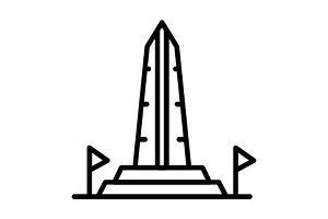 Washington Monument Line Icon, an Icon by Pexelpy