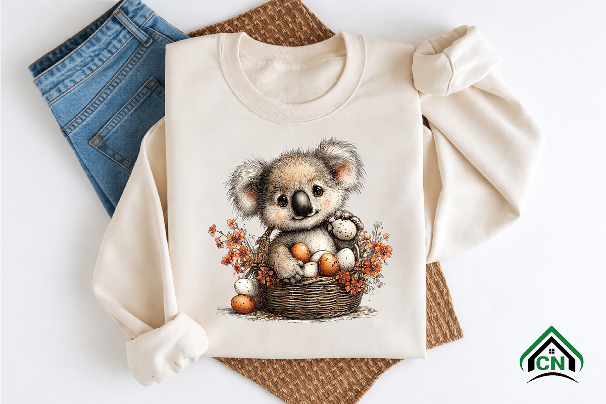 Whimsical Easter Koala Clipart Png, an Illustration by Craft Nest (Photo 9 of 12)