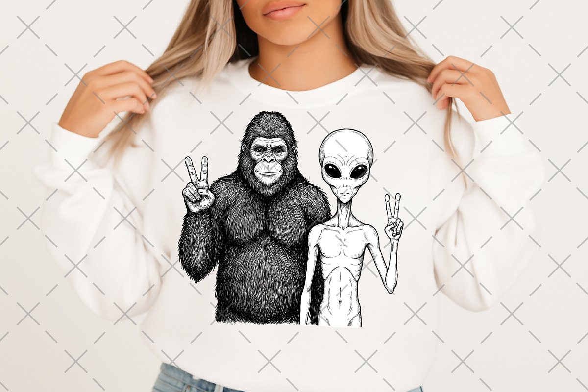Bigfoot Alien Spaceship Digital Png, an Illustration by Craft Nest (Photo 2 of 6)