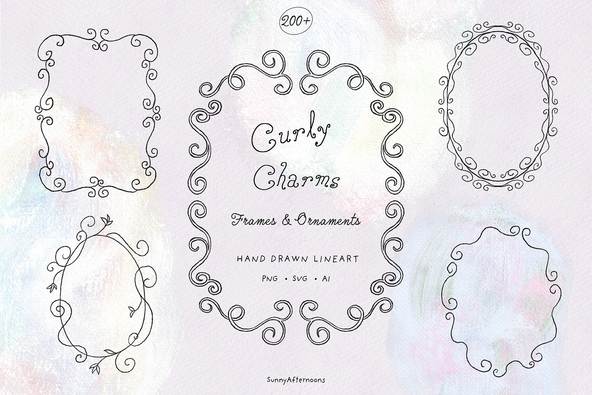 Hand-drawn Curly Frames Quirky Lines, a Decorative Illustration by SunnyAfternoons (Photo 15 of 23)