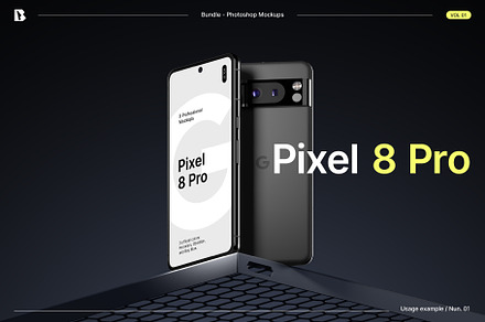 Pixel 8 Pro - Mockups bundle, an Android Mockup by Bran.