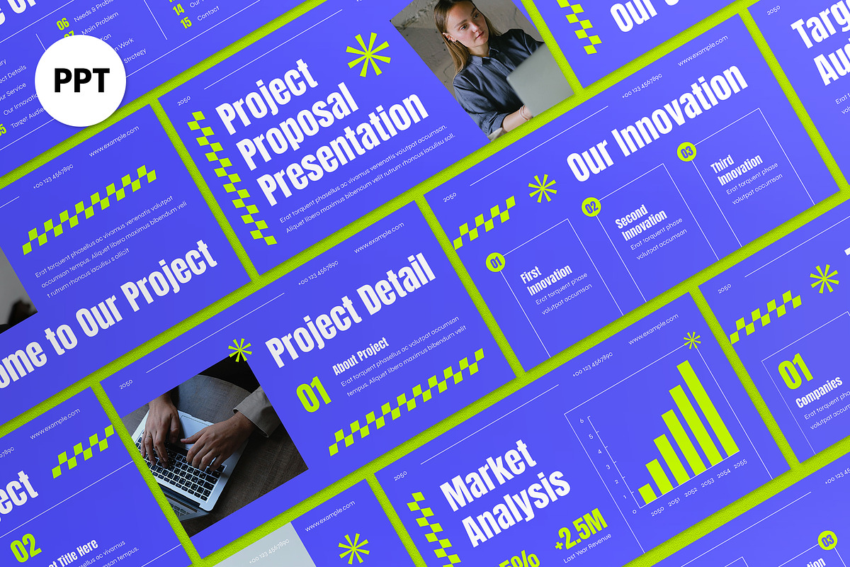 Blue Modern Project Proposal PPT, a Presentation Template by graphicook (Photo 1 of 4)