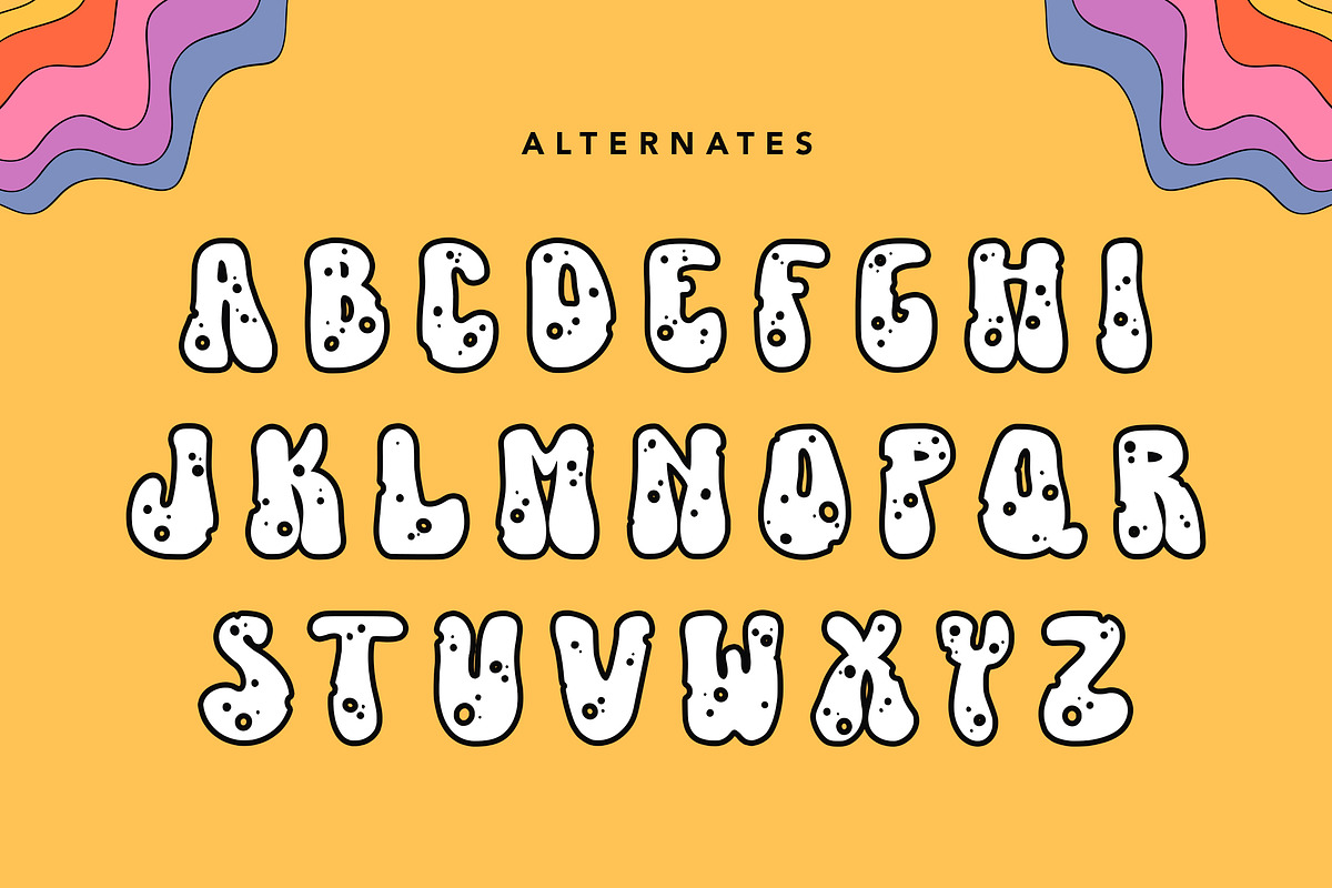 Smooth Cheese - Groovy Retro Font, a Font by Arendxstudio (Photo 8 of 9)