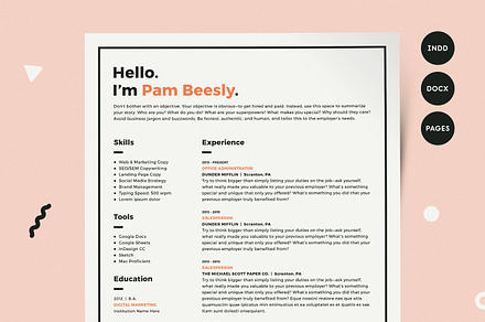 2 Page Resume Template / CV Template, a Resume Template by More Profesh