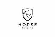 Horse Head Shield Logo Illustration, a Branding & Logo Template by yopie (Thumbnail 1 of 2)