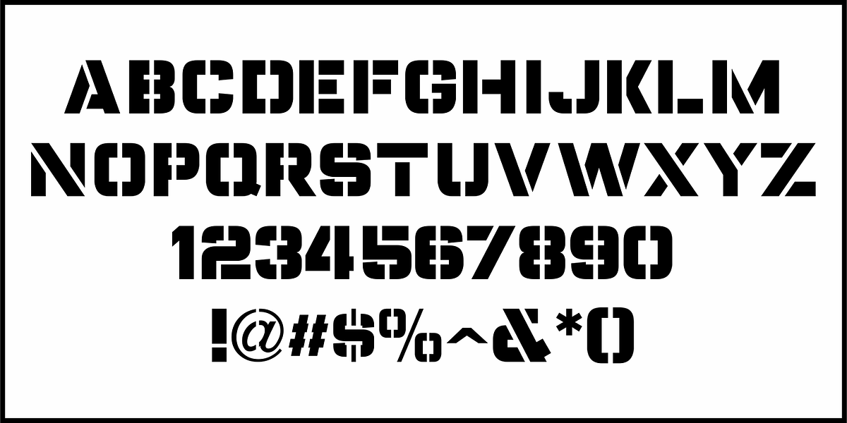 Stencil Label JNL, a Font by Jeff Levine Fonts (Photo 3 of 5)
