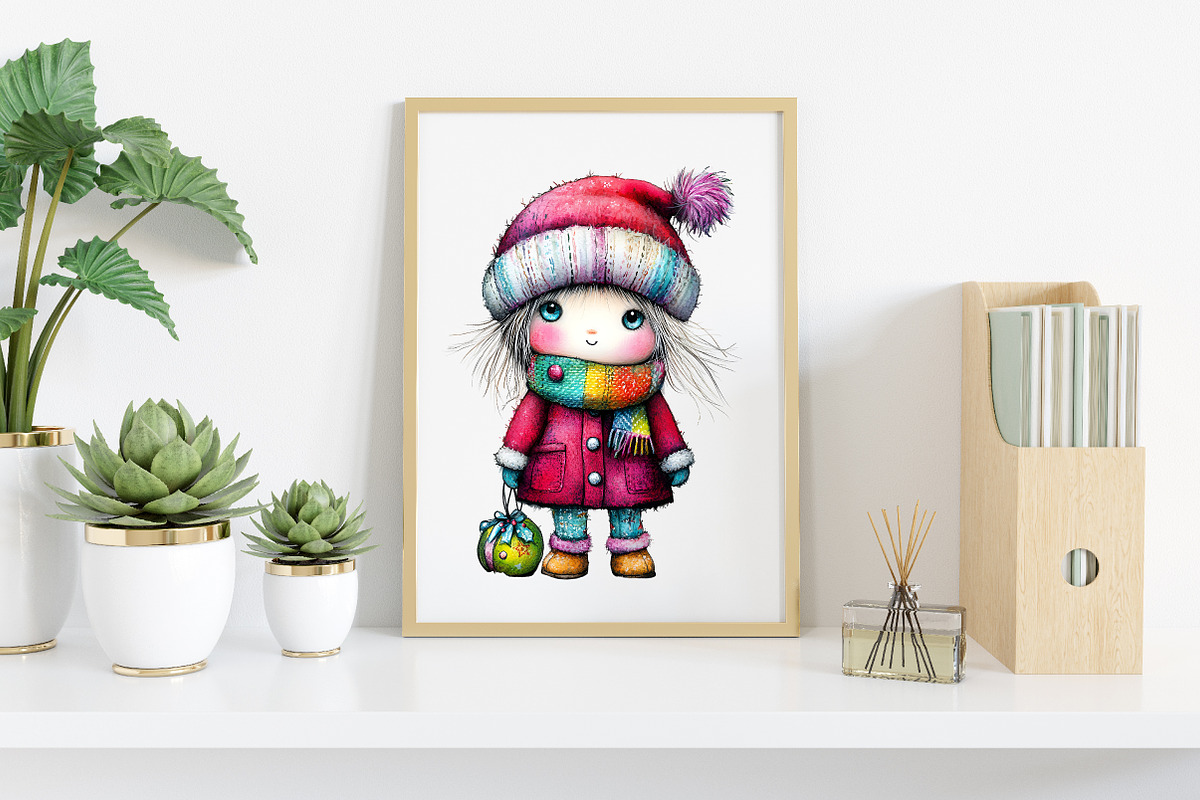 Whimsical Christmas Cute Girl, an Illustration by Canvas Craft (Photo 6 of 7)