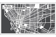 Buffalo USA City Map in Retro Style., a Transportation Illustration by Booblgum (Thumbnail 2 of 8)