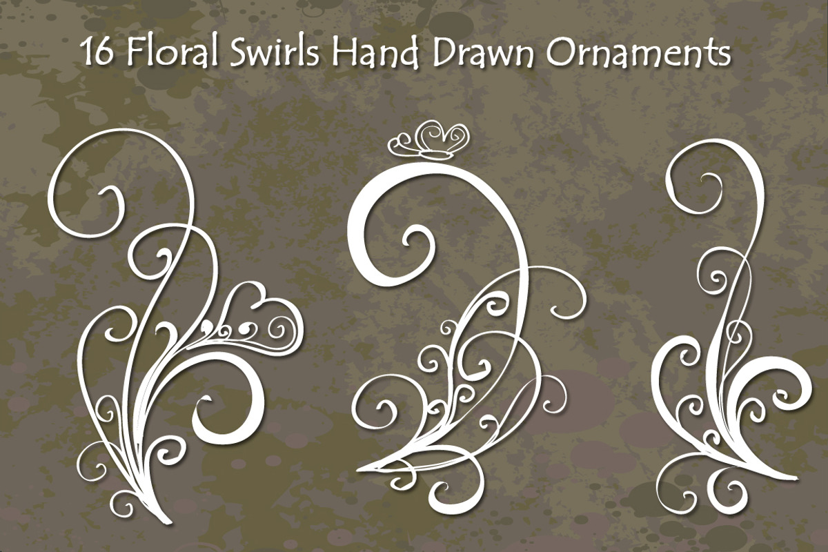 Floral Swirls Hand Drawn Vector