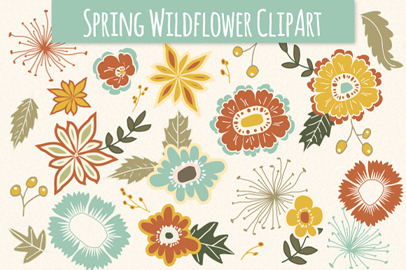 Spring Wildflower Elements - Vector preview 3